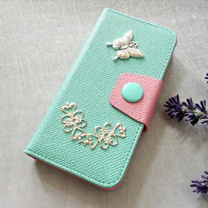 Butterfly Iphone 5 5s Wallet Case, Iphone 5s Case,..