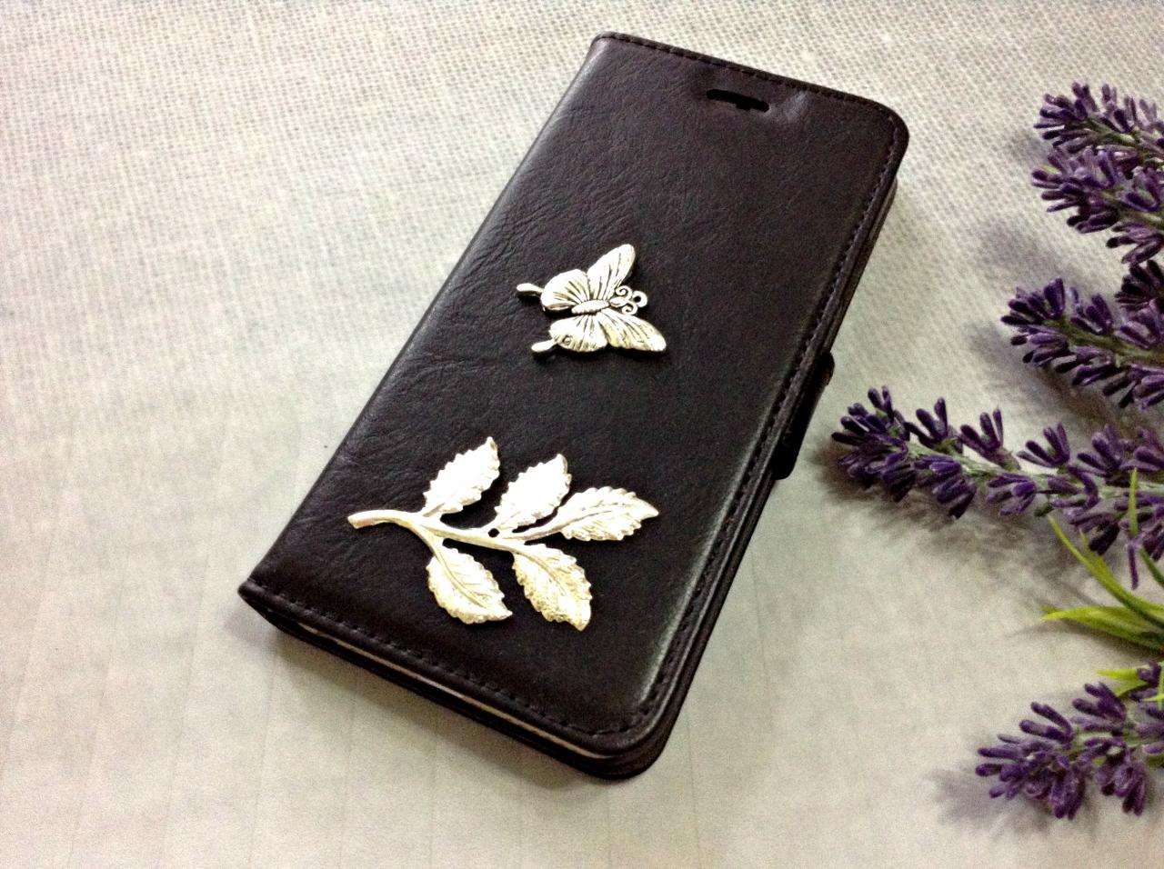 Butterfly Iphone 6 Wallet Case, Iphone 6 Plus Wallet Case, Iphone 5 5s Wallet Case